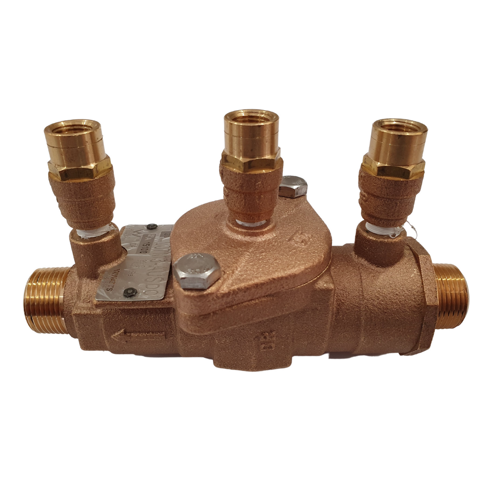
                  
                    Load image into Gallery viewer, Watts 007-020 20mm ¾&amp;quot; DCV Double Check Valve Backflow Preventer Device
                  
                