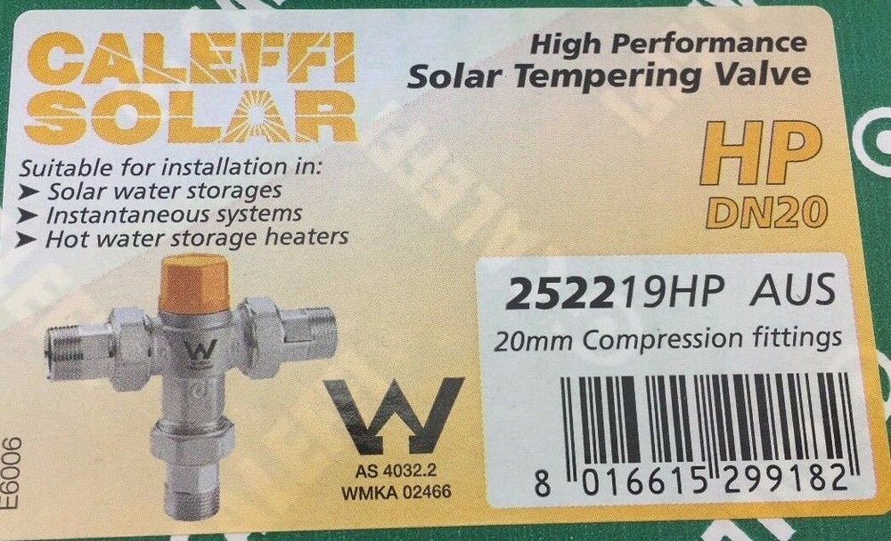 
                  
                    Load image into Gallery viewer, CALEFFI 20mm 3/4&amp;quot; Solar Rated High Performance Tempering Mixing Valve
                  
                
