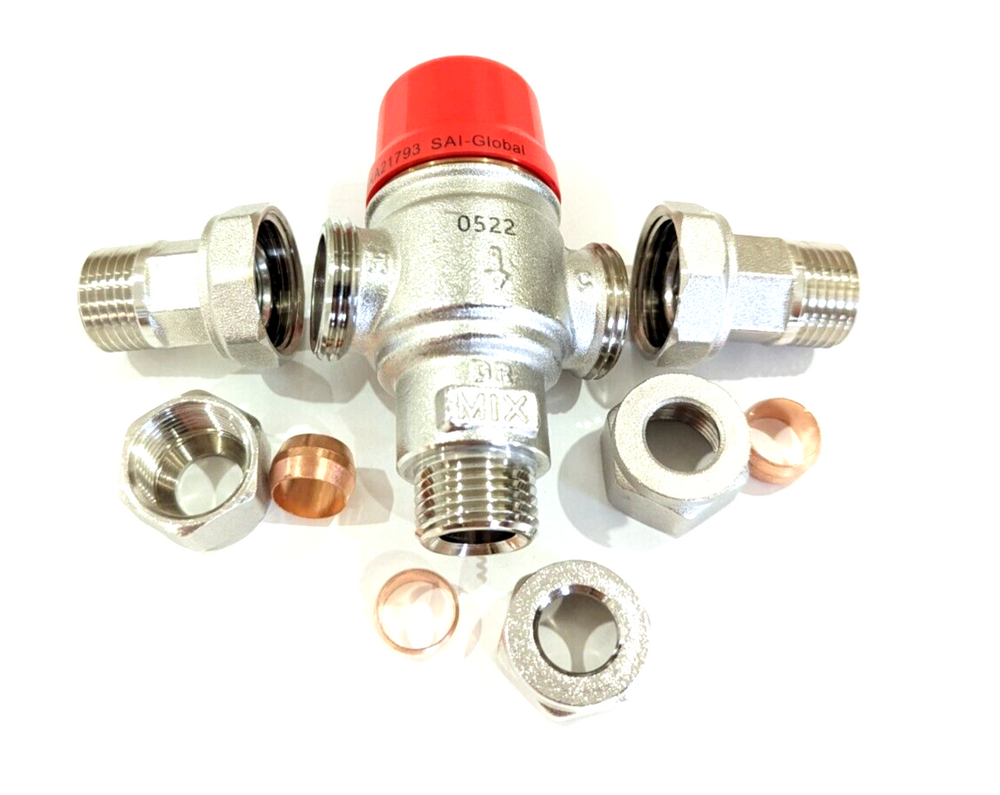 
                  
                    Load image into Gallery viewer, Reflex RTTV15 15mm 1/2&amp;quot; Tempering Mixing Valve Disassembled View
                  
                