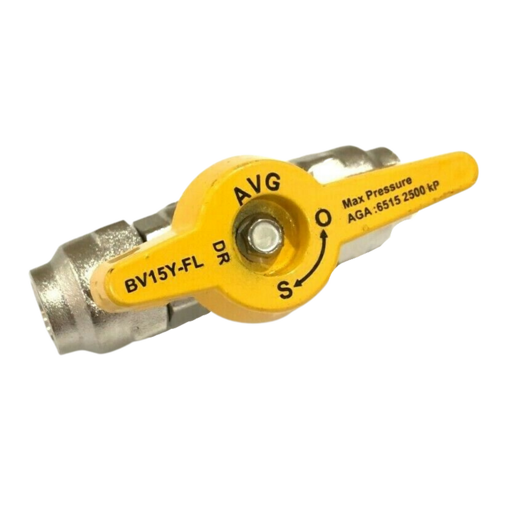 
                  
                    Load image into Gallery viewer, AVG BV15Y-FL Gas Ball Valve (Gas Cock) 15mm 1/2&amp;quot; Flare Compression
                  
                