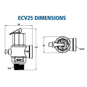 
                  
                    Load image into Gallery viewer, AVG ECV25/700 25mm 1&amp;quot; 700kPa Commercial ECV Expansion Control Valve Dimension Diagram
                  
                