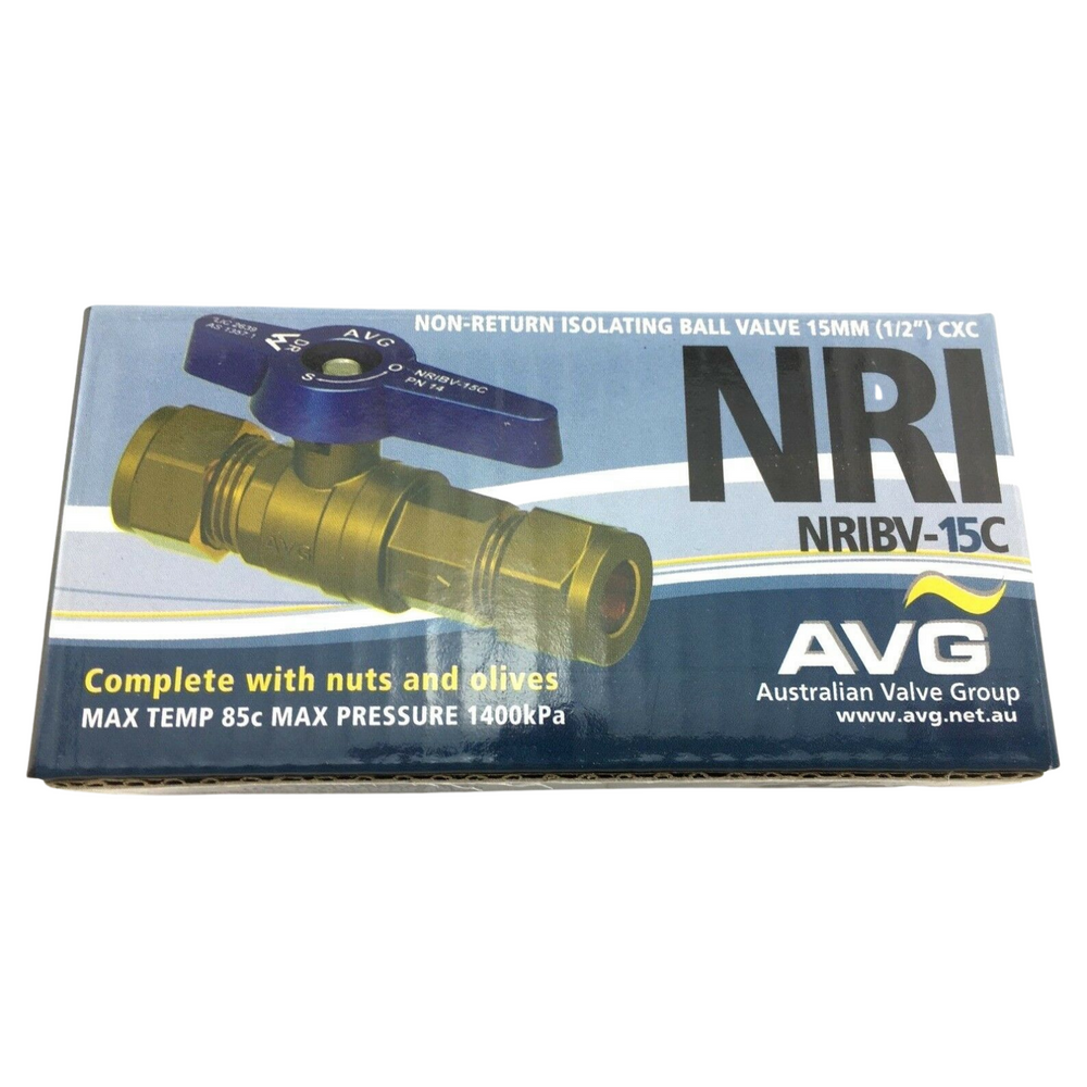 
                  
                    Load image into Gallery viewer, AVG Non Return Isolation Duo Valve NRIBV-15C 15mm 1/2&amp;quot; Compression Fitting
                  
                
