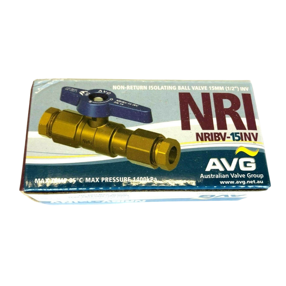 
                  
                    Load image into Gallery viewer, AVG Non Return Isolation Duo Valve NRIBV-15INV 15mm 1/2&amp;quot; Internal Flare Fitting
                  
                