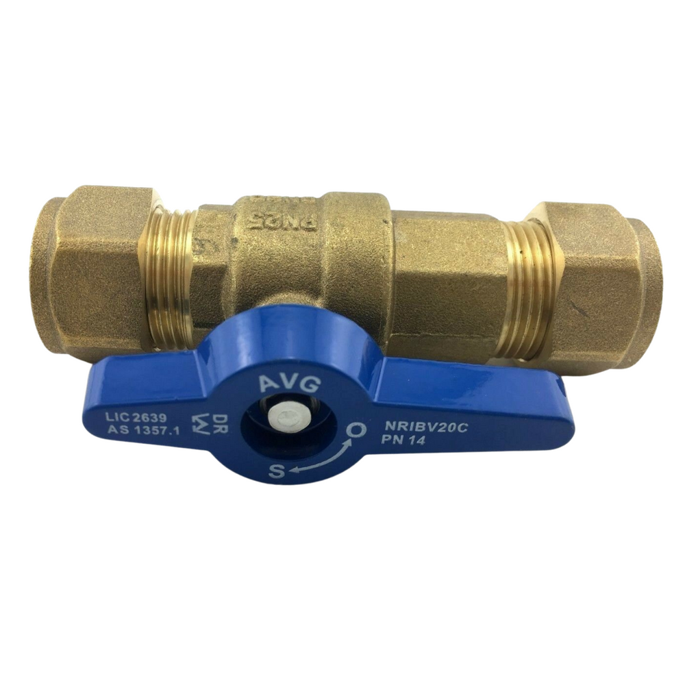
                  
                    Load image into Gallery viewer, AVG Non Return Isolation Duo Valve NRIBV-20C 20mm 3/4&amp;quot; Compression Fitting
                  
                