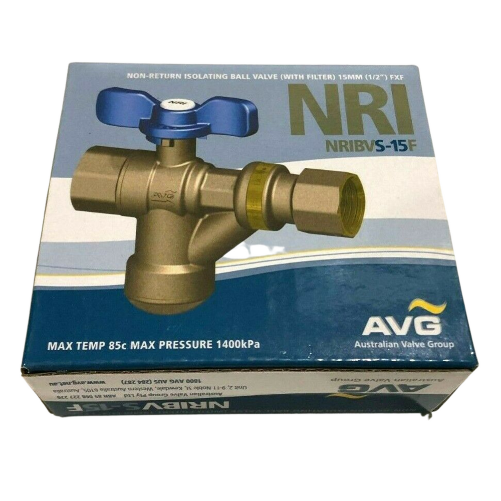 
                  
                    Load image into Gallery viewer, AVG Non Return Isolation Strainer Duo Valve NRIBVS-15F 15mm 1/2&amp;quot; Female Thread
                  
                