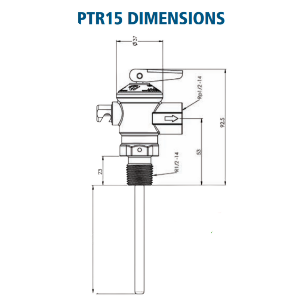 
                  
                    Load image into Gallery viewer, AVG Reliance HT55 PTR15/700 PTR valve dimension diagram
                  
                