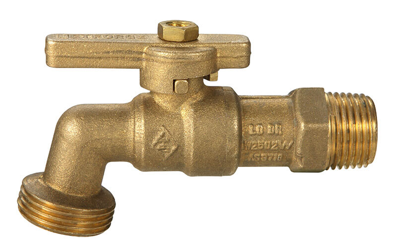 
                  
                    Load image into Gallery viewer, AW Metforge 15mm - 20mm Watermark Quarter Turn MI Brass Hose Tap
                  
                