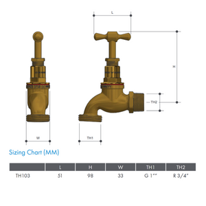 
                  
                    Load image into Gallery viewer, AW Metforge TH103 Watermark 20mm 3/4&amp;quot; MI Rough Brass Gland Packed Hose Tap
                  
                