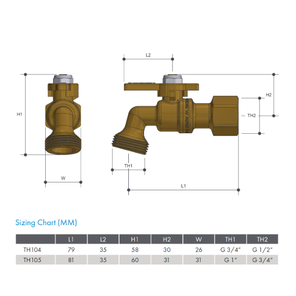 
                  
                    Load image into Gallery viewer, AW Metforge 15mm - 20mm Watermark Quarter Turn FI Brass Hose Tap
                  
                