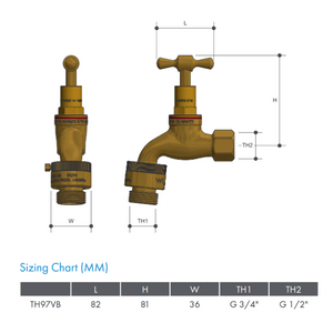 
                  
                    Load image into Gallery viewer, AW Metforge TH97VB 15mm (1/2&amp;quot;) FI Rough Brass Hose Tap with Vacuum Breaker
                  
                